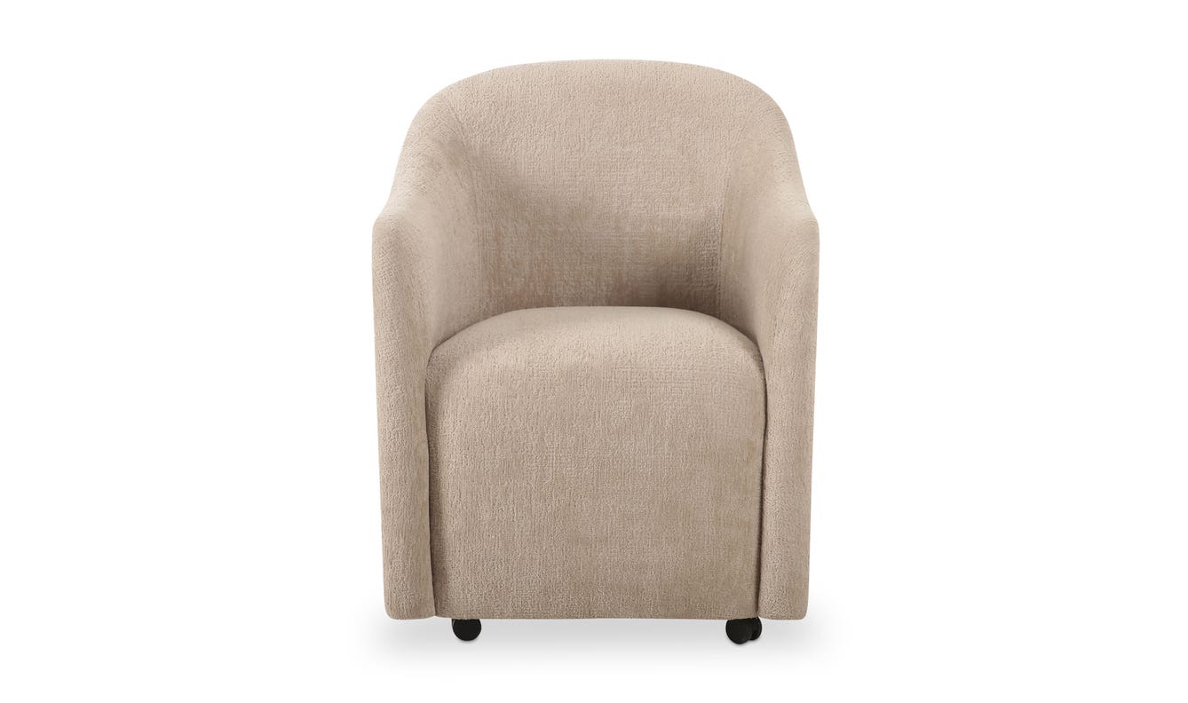 front view of Drava Rolling Dining Chair luxury Chair