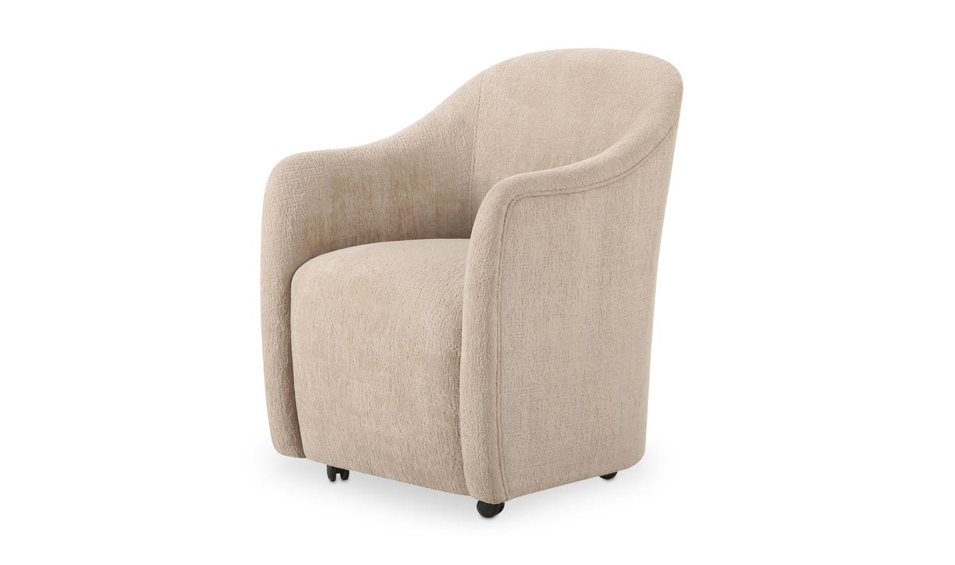 detail view of Drava Rolling Dining Chair luxury Chair