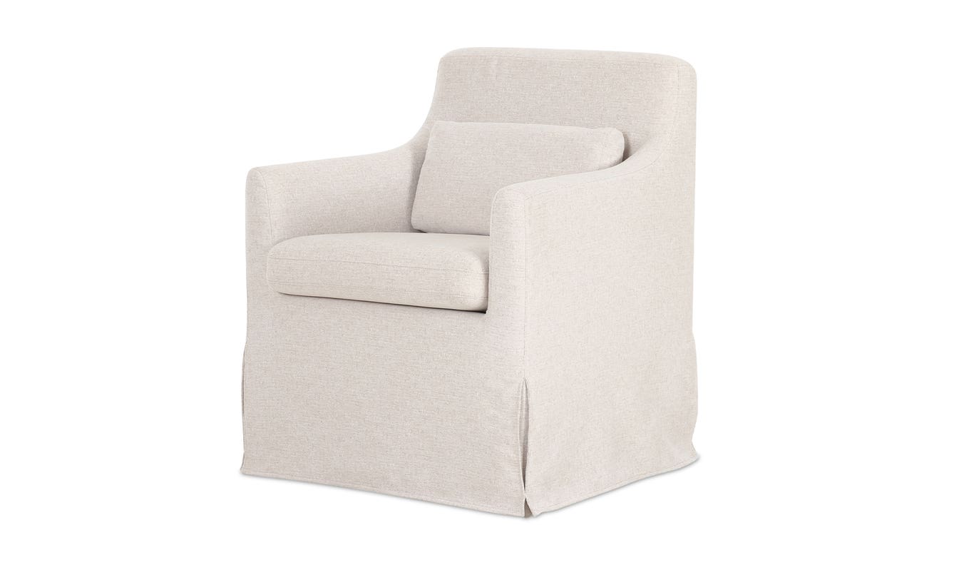 detail view of Lydia Slipcover Dining Chair Beige luxury Chair