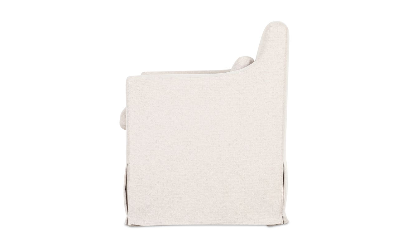 lifestyle view of Lydia Slipcover Dining Chair Beige luxury Chair