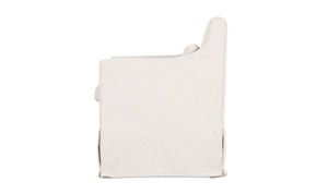 lifestyle view of Lydia Slipcover Dining Chair Beige luxury Chair