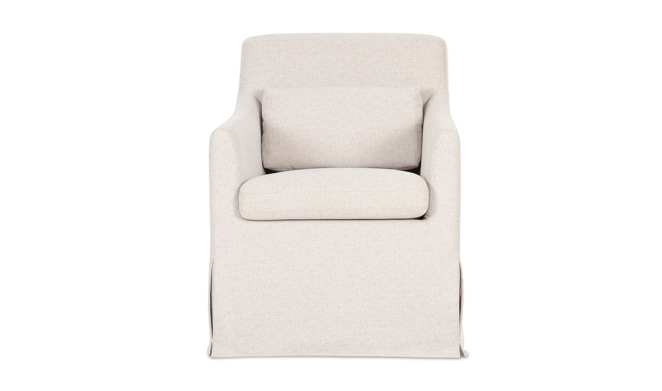 front view of Lydia Slipcover Dining Chair Beige luxury Chair