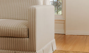 detail view of Pellicano Sofa Beige Stripe luxury Sofa