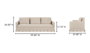 lifestyle view of Pellicano Sofa Beige Stripe luxury Sofa