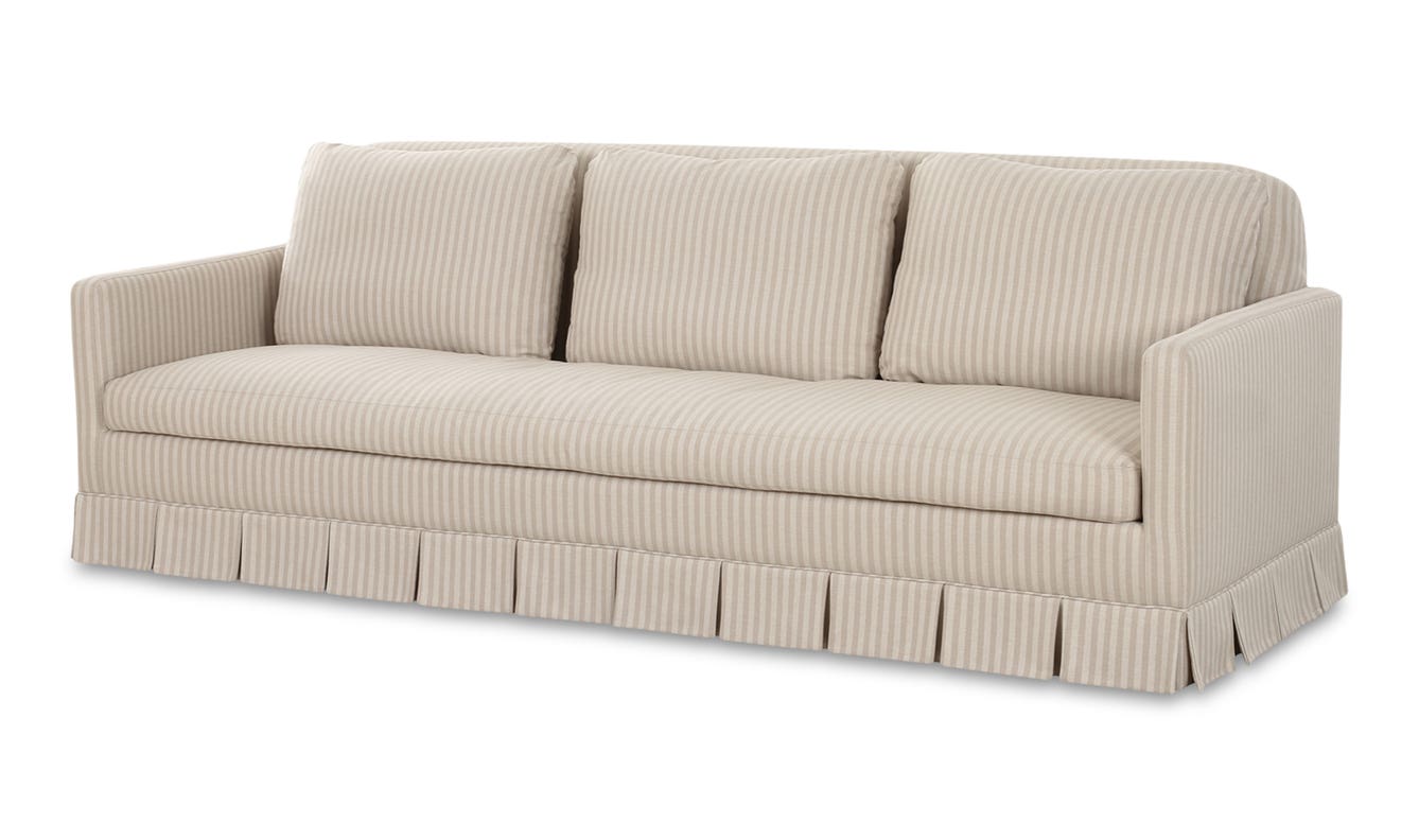lifestyle view of Pellicano Sofa Beige Stripe luxury Sofa