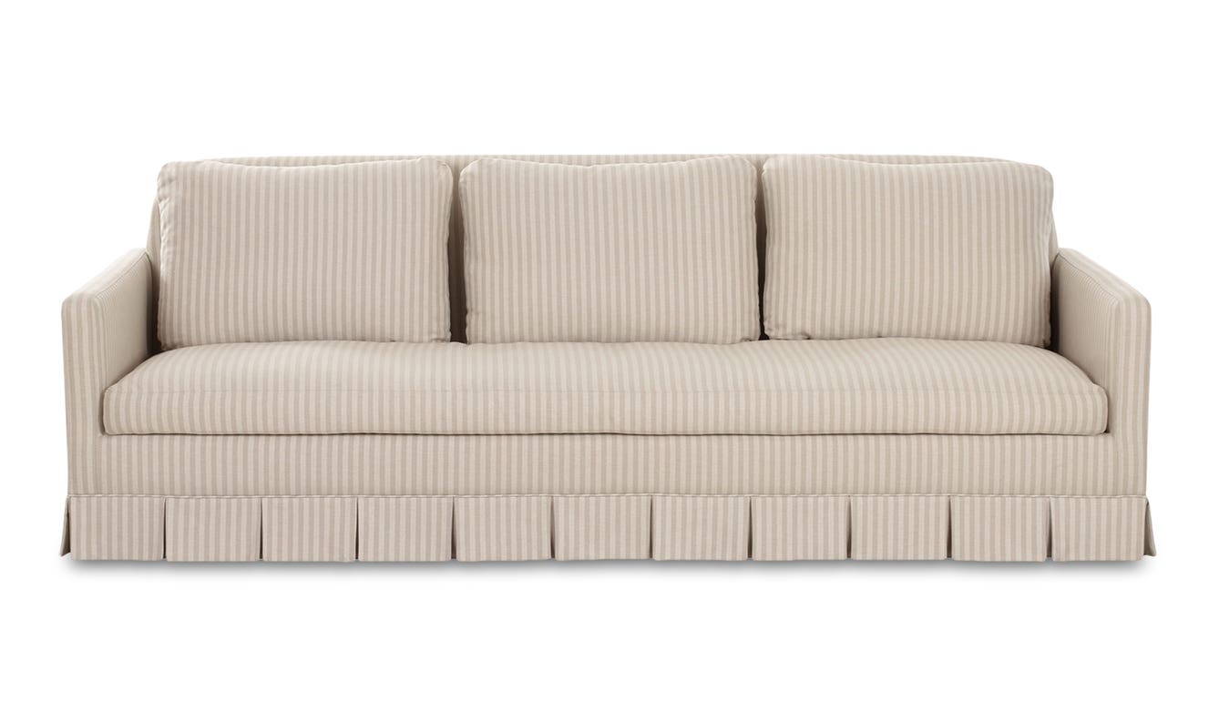 front view of Pellicano Sofa Beige Stripe luxury Sofa