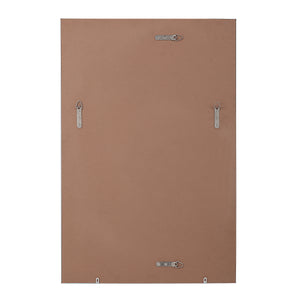 Back view of Orchid Wall Mirror showing mounting hardware and brown backing.