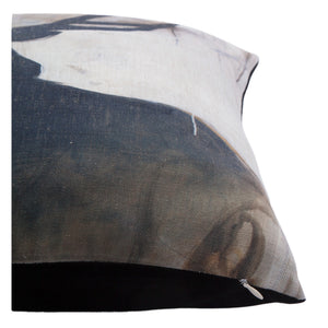 Percy indoor pillow side view showcasing the deer design and textured fabric.
