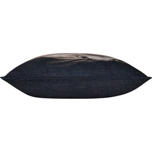 Side view of Del Rio Indoor Pillow with horse image on dark fabric