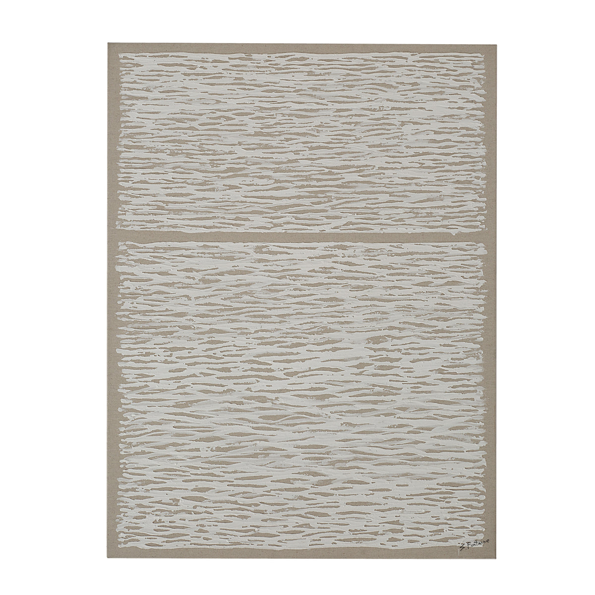 Chiari Canvas Art featuring a textured white pattern on a beige background