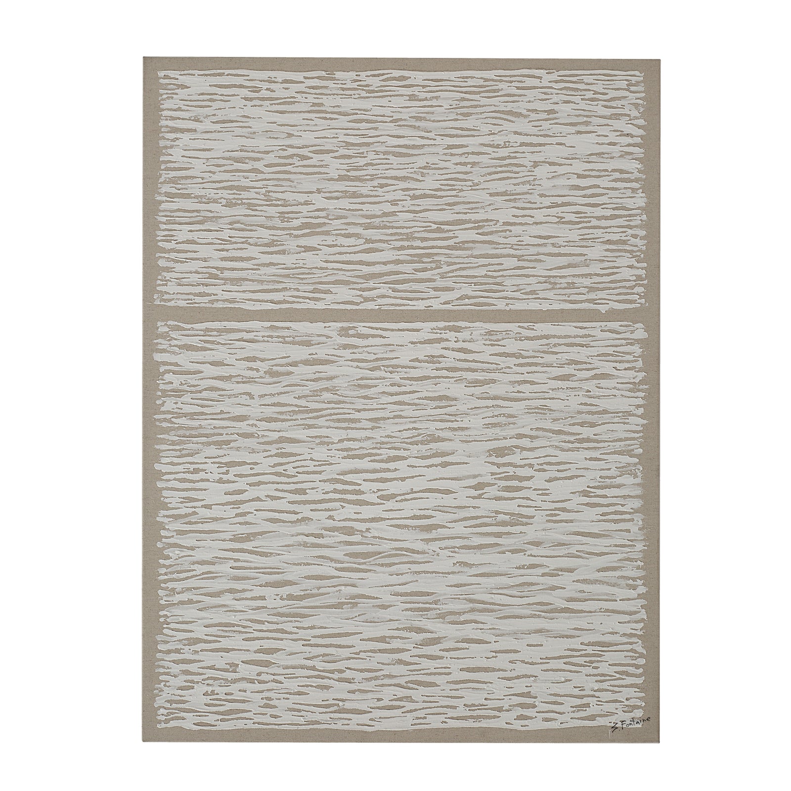 Chiari Canvas Art featuring a textured white pattern on a beige background