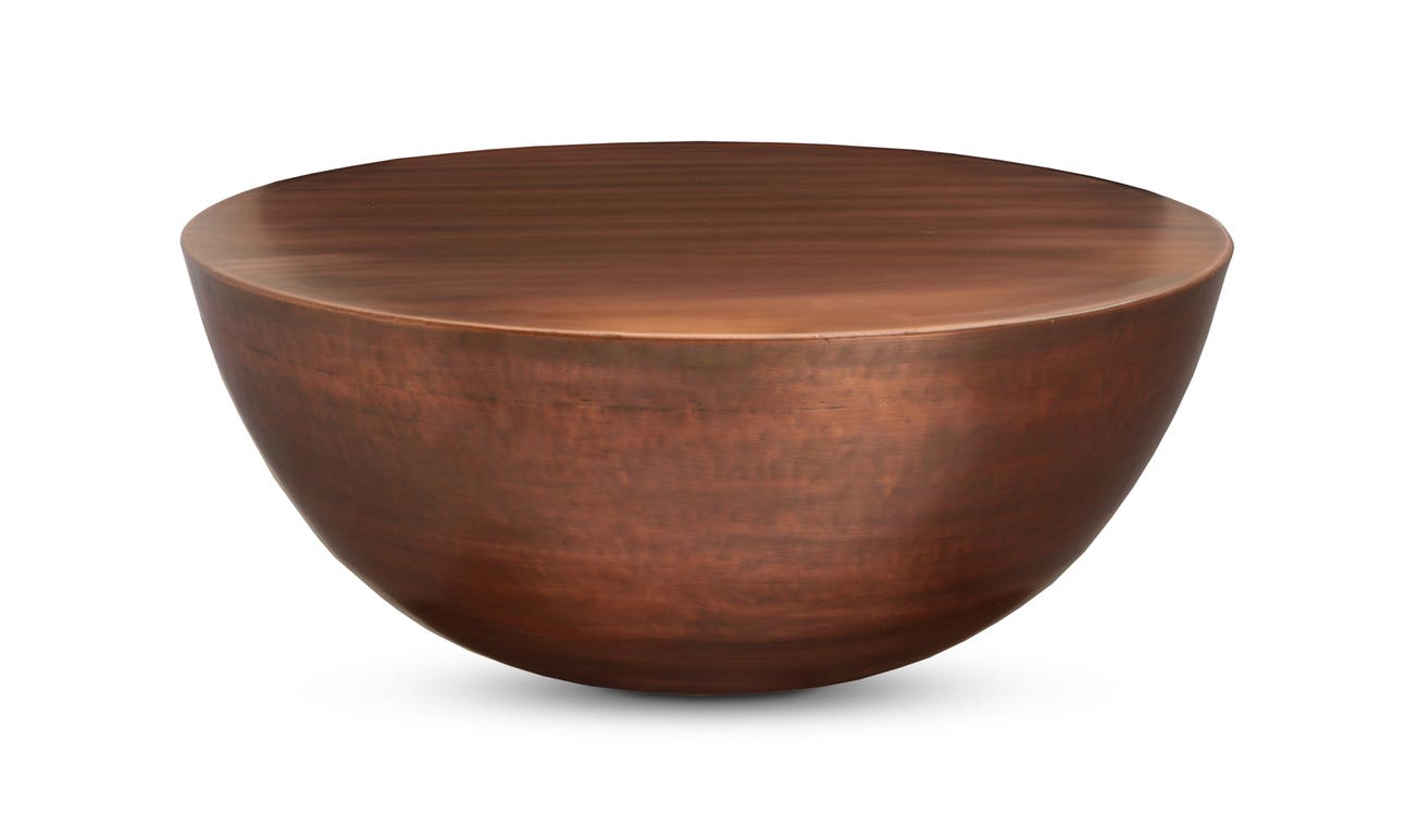 front view of Conga Coffee Table Copper luxury Coffee Table