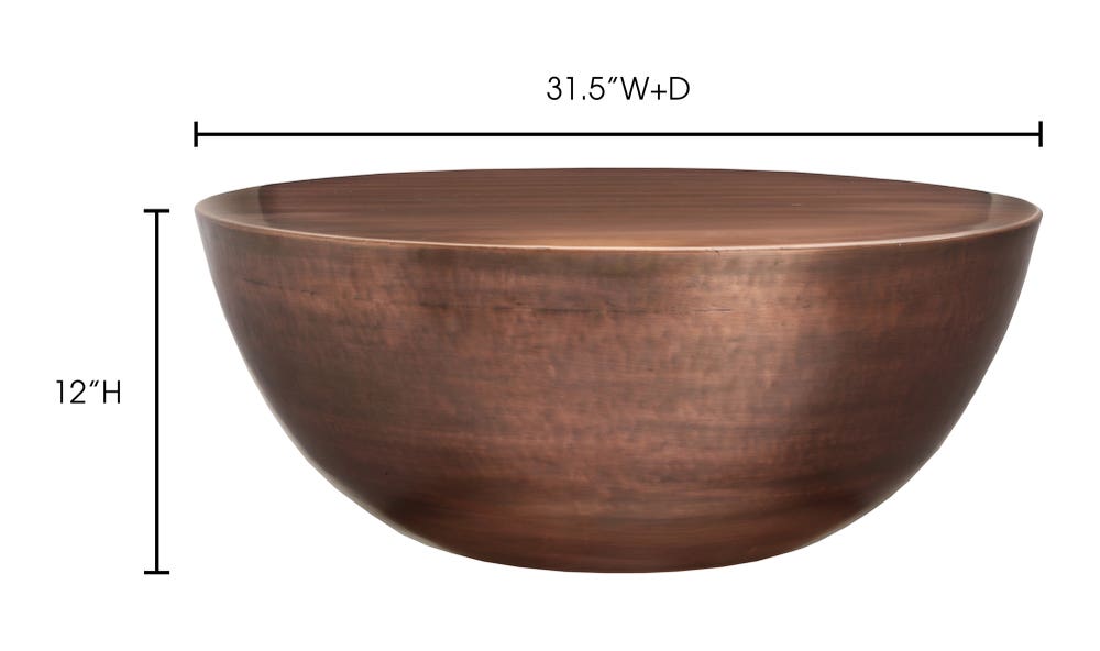 lifestyle view of Conga Coffee Table Copper luxury Coffee Table