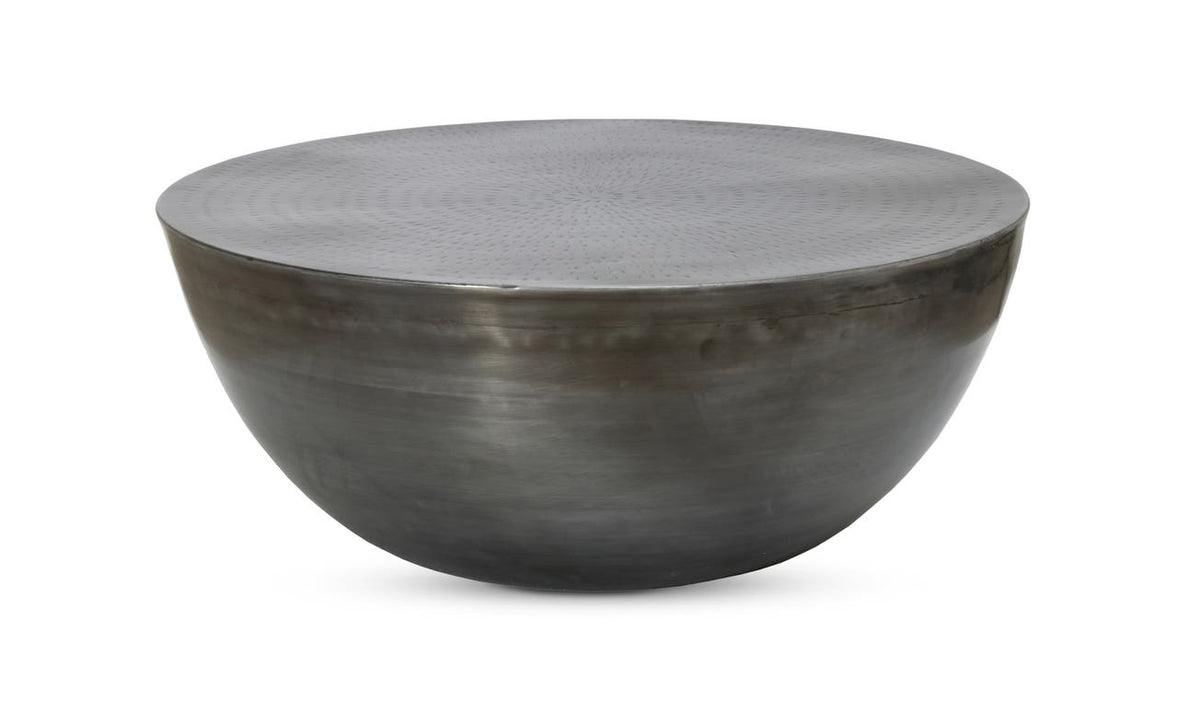 front view of Conga Coffee Table Antique Nickel luxury Coffee Table