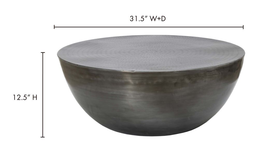 lifestyle view of Conga Coffee Table Antique Nickel luxury Coffee Table