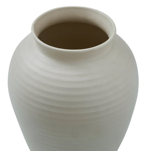 Hathor Vase by Renwil, close-up view of the top opening and ribbed texture