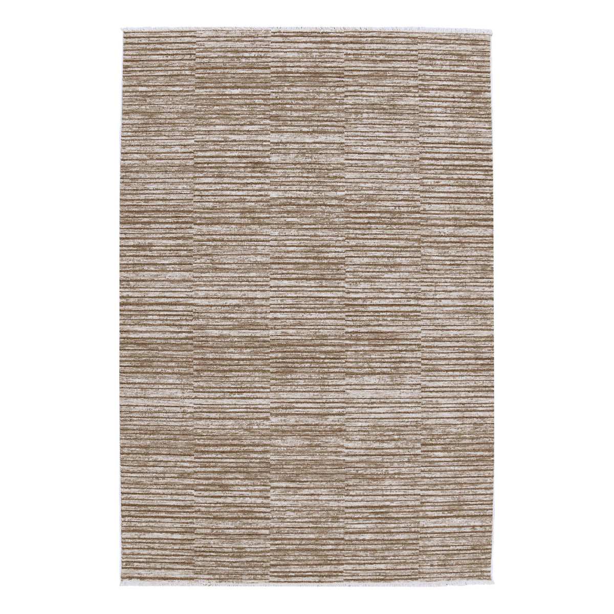 Blake rug by Renwil in beige with textured stripe pattern, flat view.