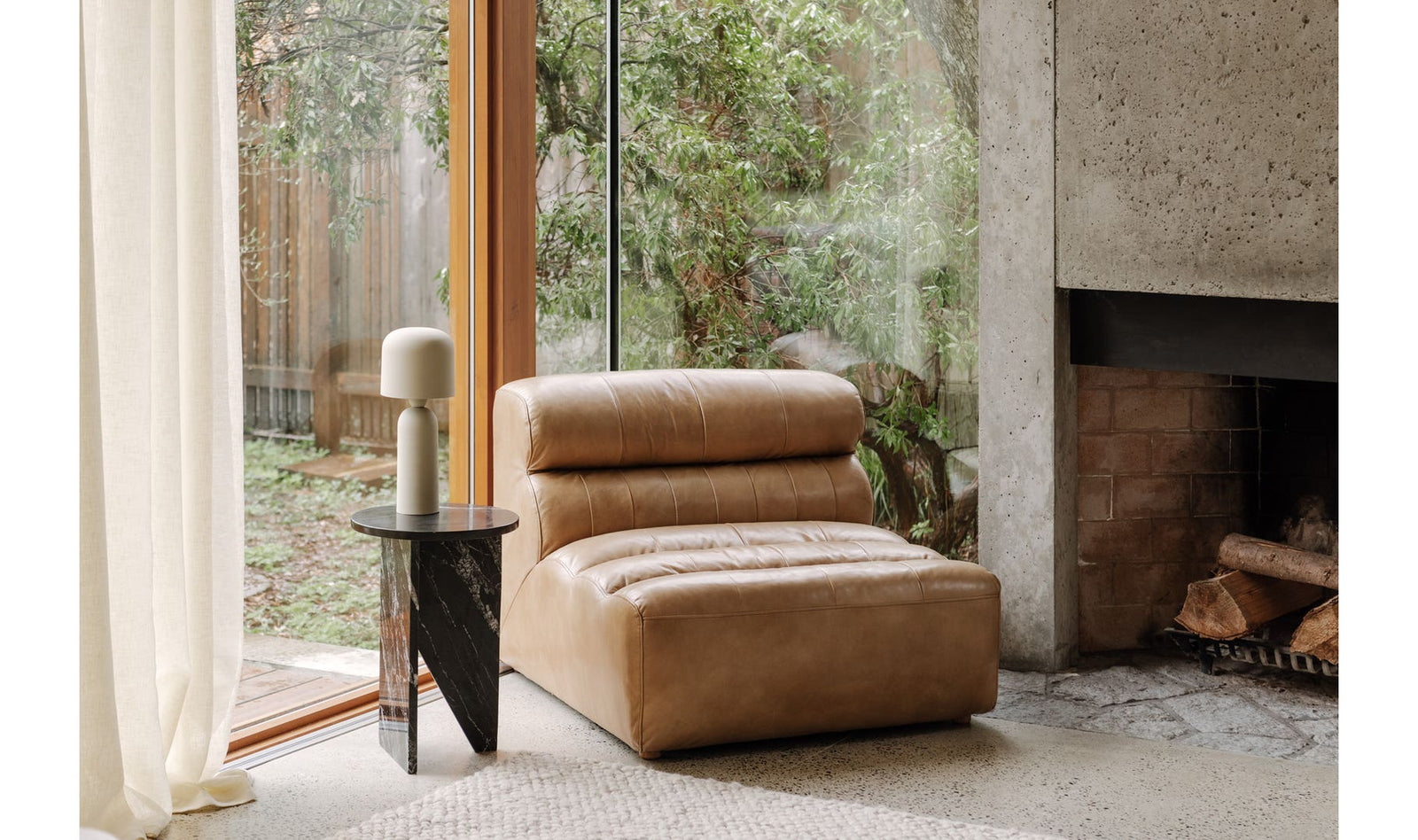 front view of Grace Accent Table Black Marble luxury Accent Table