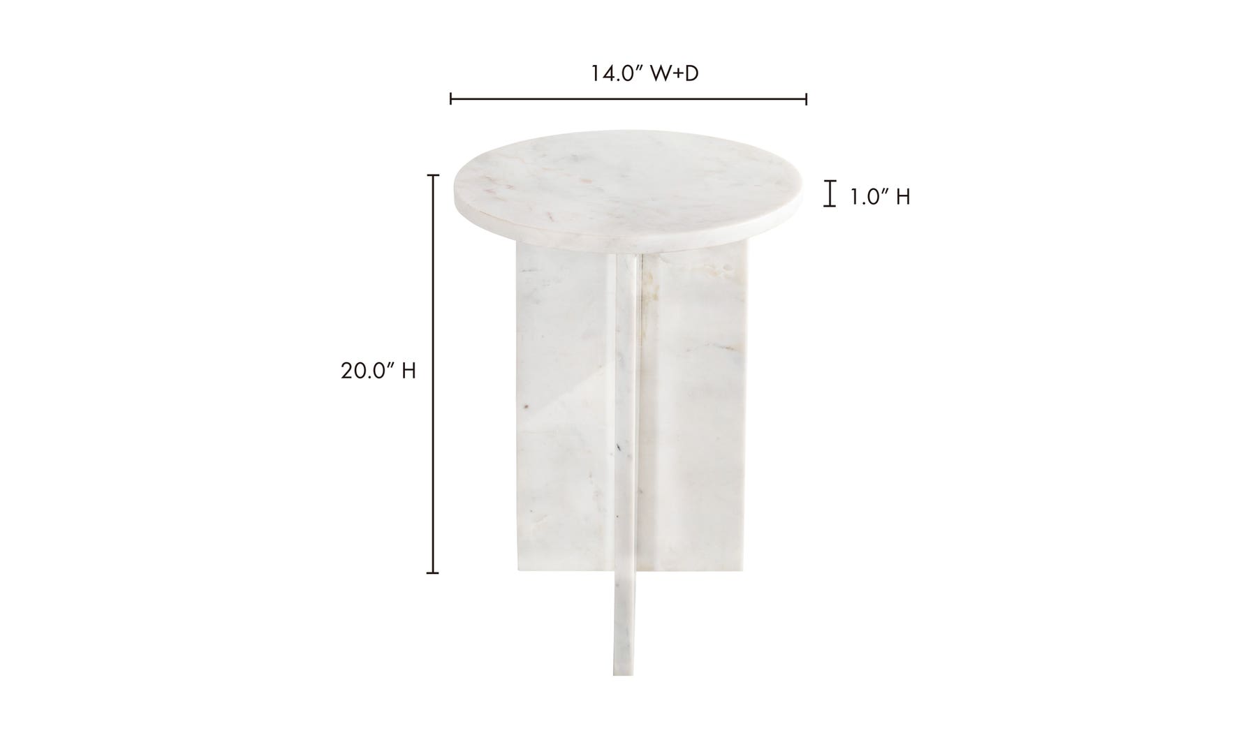 Grace Accent Table White Marble