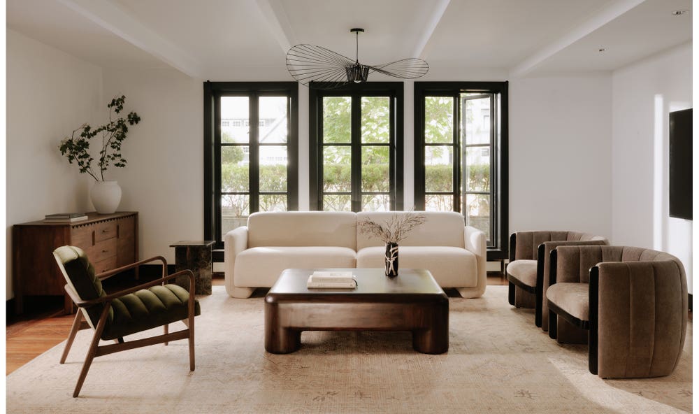 front view of Anderson Arm Chair Dark Ivy luxury Chair