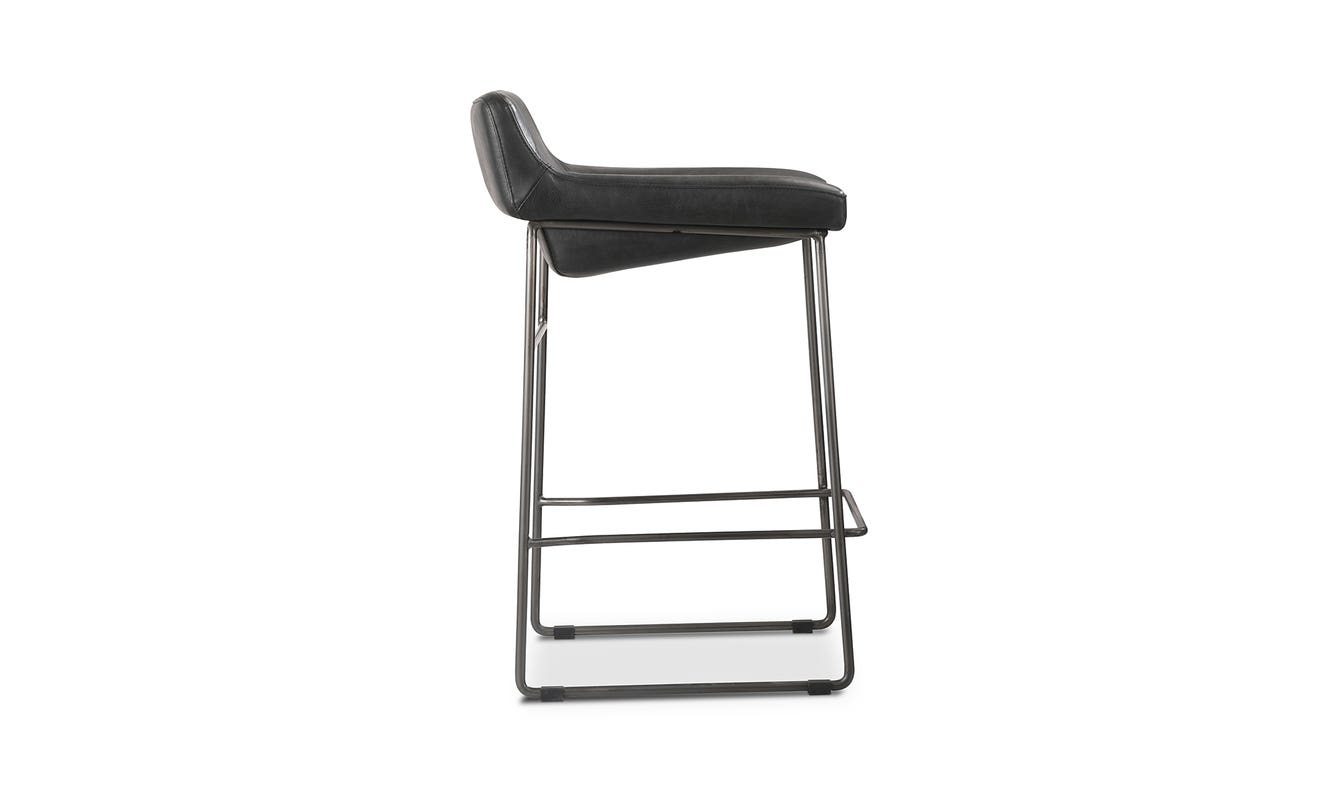 lifestyle view of Starlet Counter Stool Onyx Black Leather - Set Of Two luxury Chair