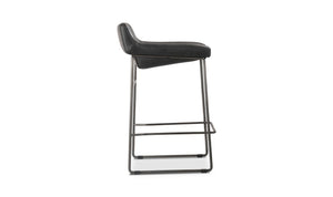 lifestyle view of Starlet Counter Stool Onyx Black Leather - Set Of Two luxury Chair