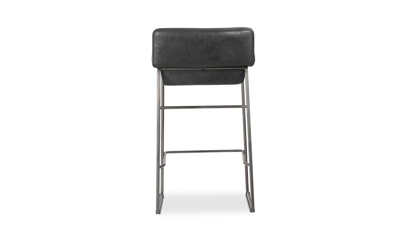 lifestyle view of Starlet Counter Stool Onyx Black Leather - Set Of Two luxury Chair