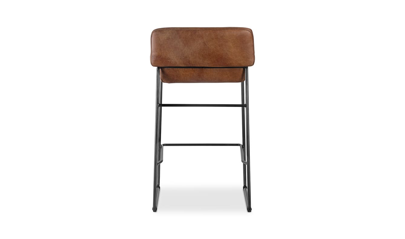 lifestyle view of Starlet Counter Stool Open Road Brown Leather - Set Of Two luxury Chair