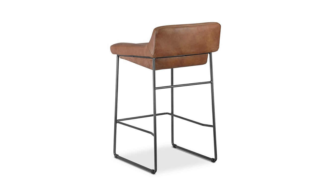 lifestyle view of Starlet Counter Stool Open Road Brown Leather - Set Of Two luxury Chair