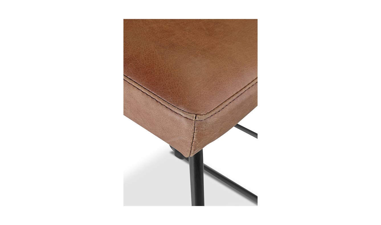 lifestyle view of Starlet Counter Stool Open Road Brown Leather - Set Of Two luxury Chair