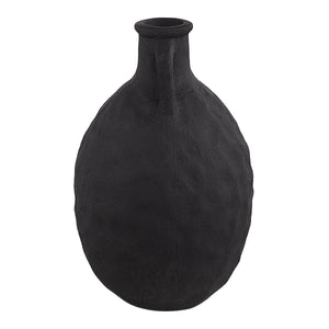 Fox Vase by Renwil, black ceramic vase with a smooth, rounded body and narrow neck.