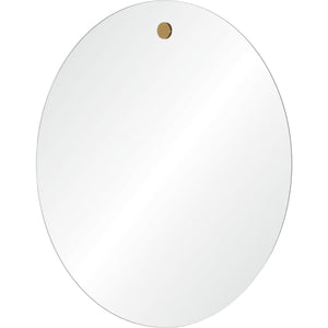 Zachary Wall Mirror featuring a round shape with a gold accent, highlighted against a light background.