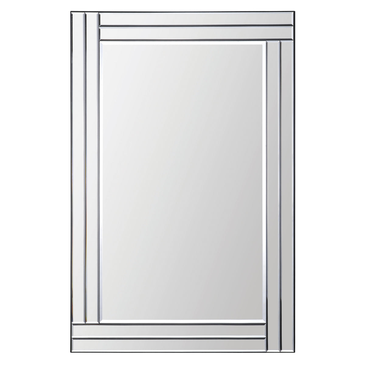 Baton Rouge Wall Mirror with a sleek, modern design featuring a reflective surface and geometric frame.