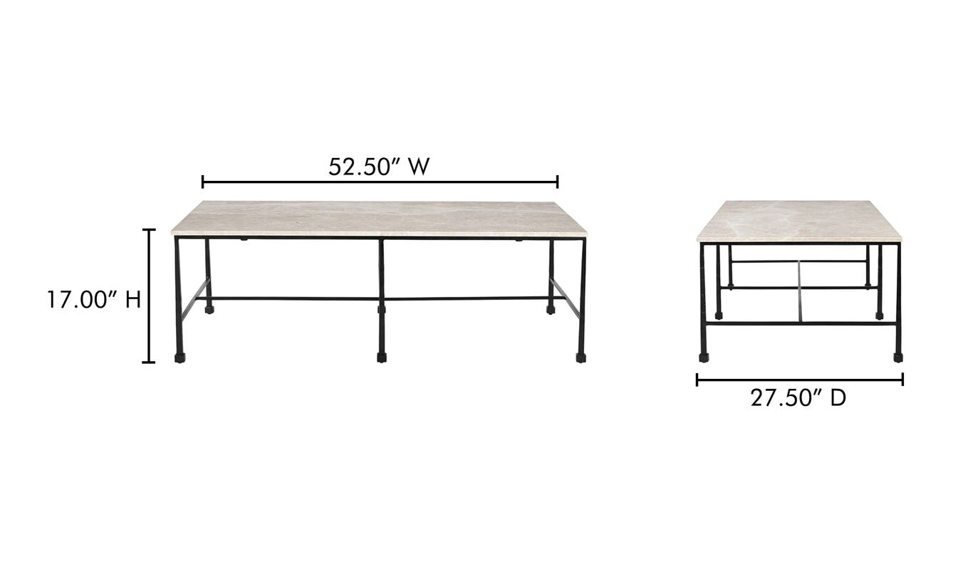 lifestyle view of River Coffee Table Botticino Marble luxury Coffee Table