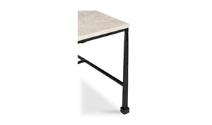lifestyle view of River Coffee Table Botticino Marble luxury Coffee Table