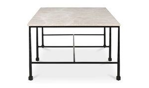 lifestyle view of River Coffee Table Botticino Marble luxury Coffee Table