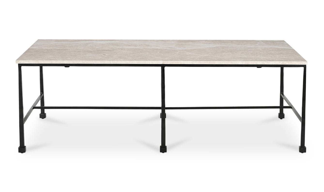 front view of River Coffee Table Botticino Marble luxury Coffee Table