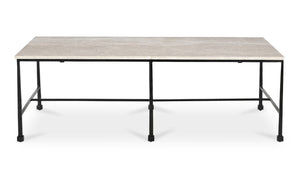 front view of River Coffee Table Botticino Marble luxury Coffee Table