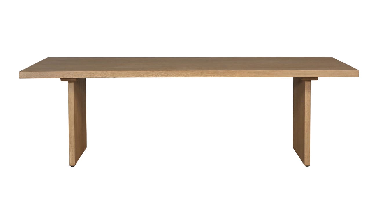 front view of Koshi Dining Table Sandblasted Amber Oak luxury Kitchen & Dining Room Table