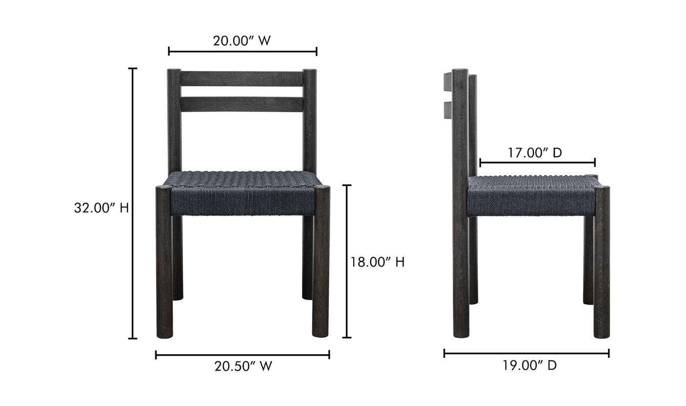 lifestyle view of Finn Dining Chair Black–Set Of Two luxury Chair