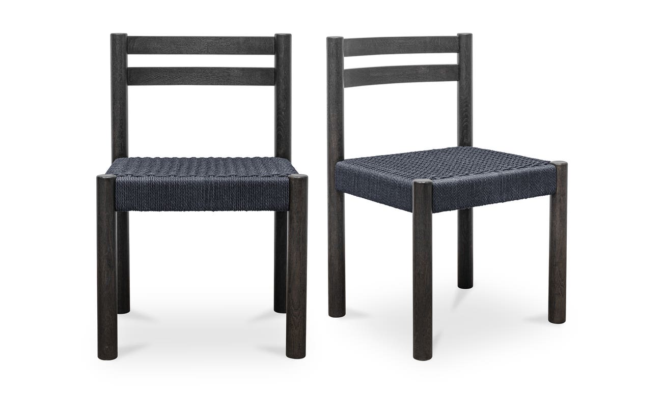 front view of Finn Dining Chair Black–Set Of Two luxury Chair