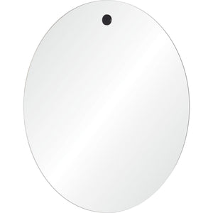 Zachary Wall Mirror with a round design and a black accent at the top.