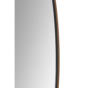 Side view of the Zachary Wall Mirror displaying its curved edge and wooden frame detail.