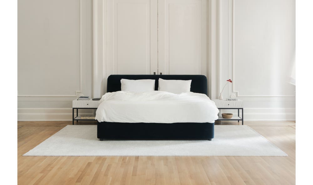 front view of Samara King Bed Cottage Linen luxury Beds & Bed Fram