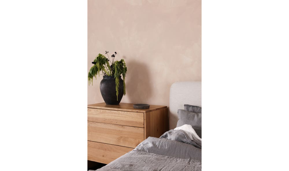 lifestyle view of Samara King Bed Cottage Linen luxury Beds & Bed Fram
