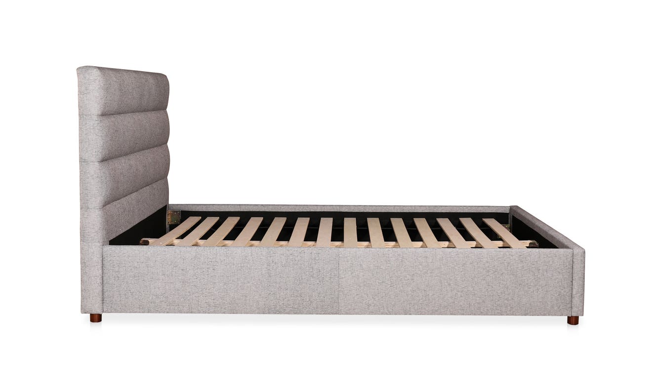 detail view of Takio King Bed Light Grey luxury Beds & Bed Fram