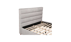 lifestyle view of Takio King Bed Light Grey luxury Beds & Bed Fram