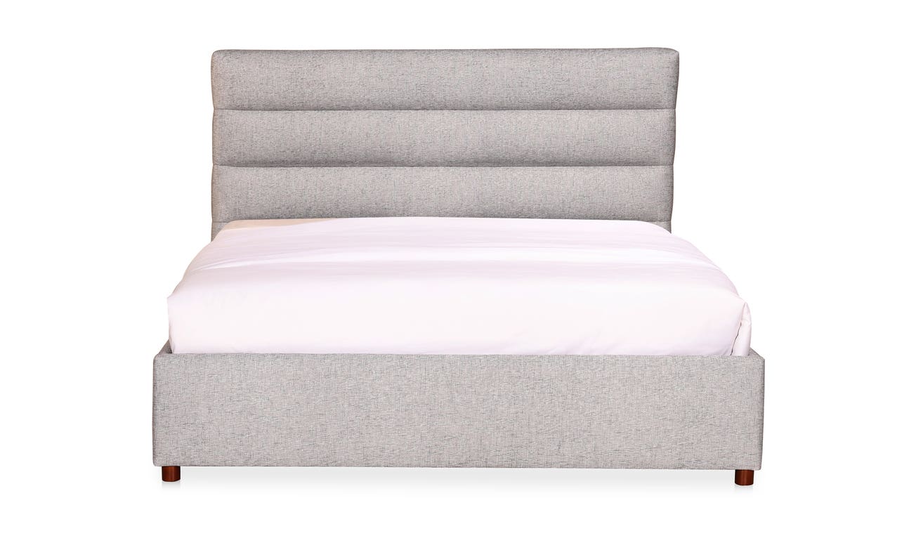 front view of Takio King Bed Light Grey luxury Beds & Bed Fram
