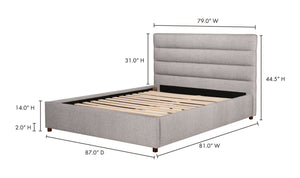 Takio King Bed Light Grey