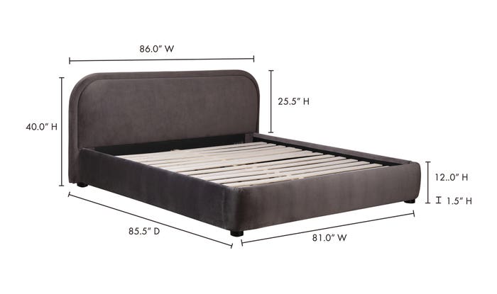 Colin King Bed Dark Grey